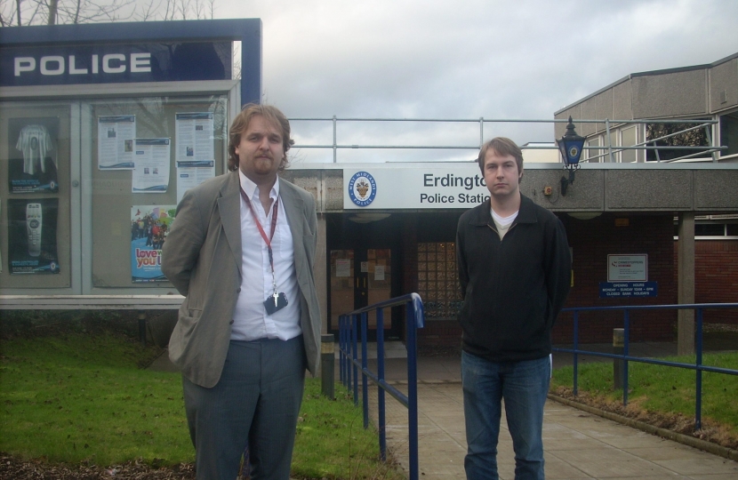Robert and Gareth outside Erdington Police Station