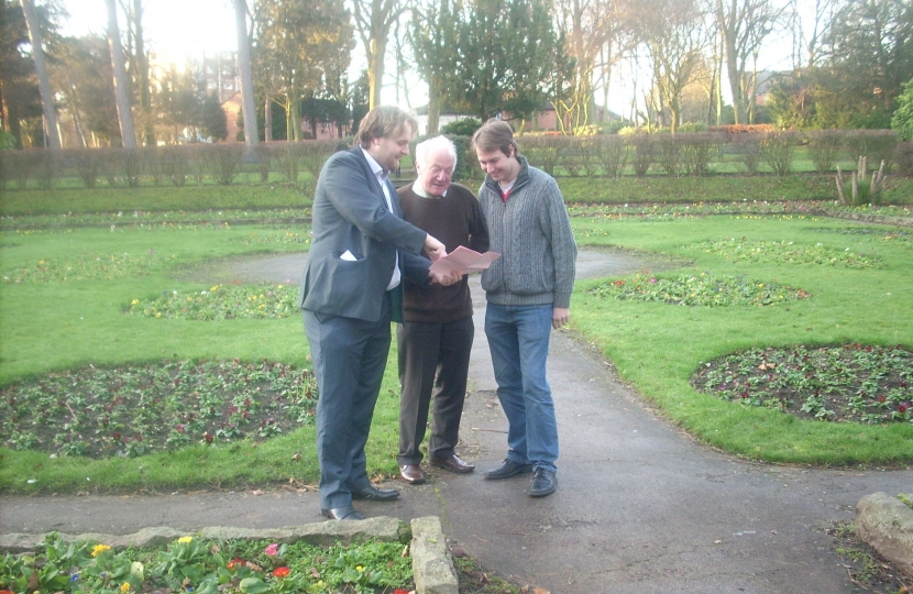 Robert, Bob and Gareth with the plans they have suggested for the improvements 