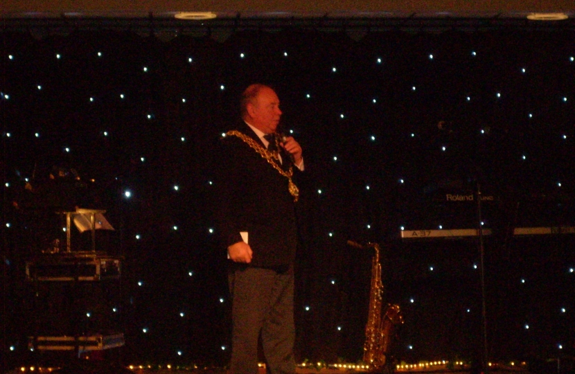 The Lord Mayor speaking on stage