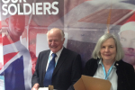Cllr Bob Beauchamp and Maragret with a box ready to be sealed