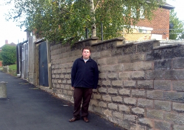 Gary Sambrook by the proposed site for the phonemast