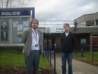 Robert and Gareth outside Erdington Police Station