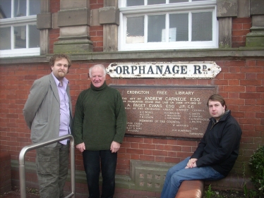 Robert, Bob and Gareth relaxing by the Library in Erdington